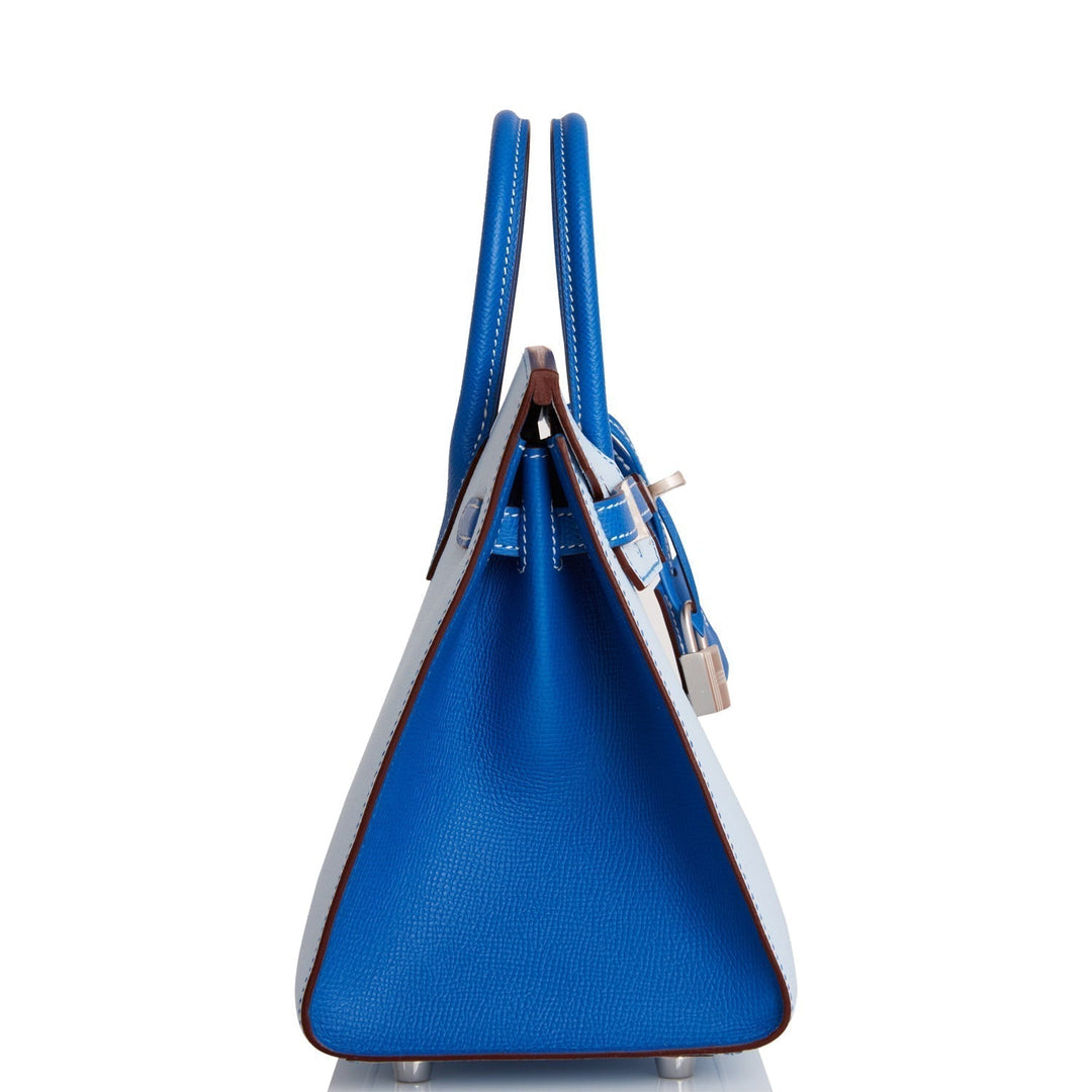 Hermes Birkin 25 Sellier Bleu Brume and Bleu Zellige Epsom Brushed Palladium Hardware