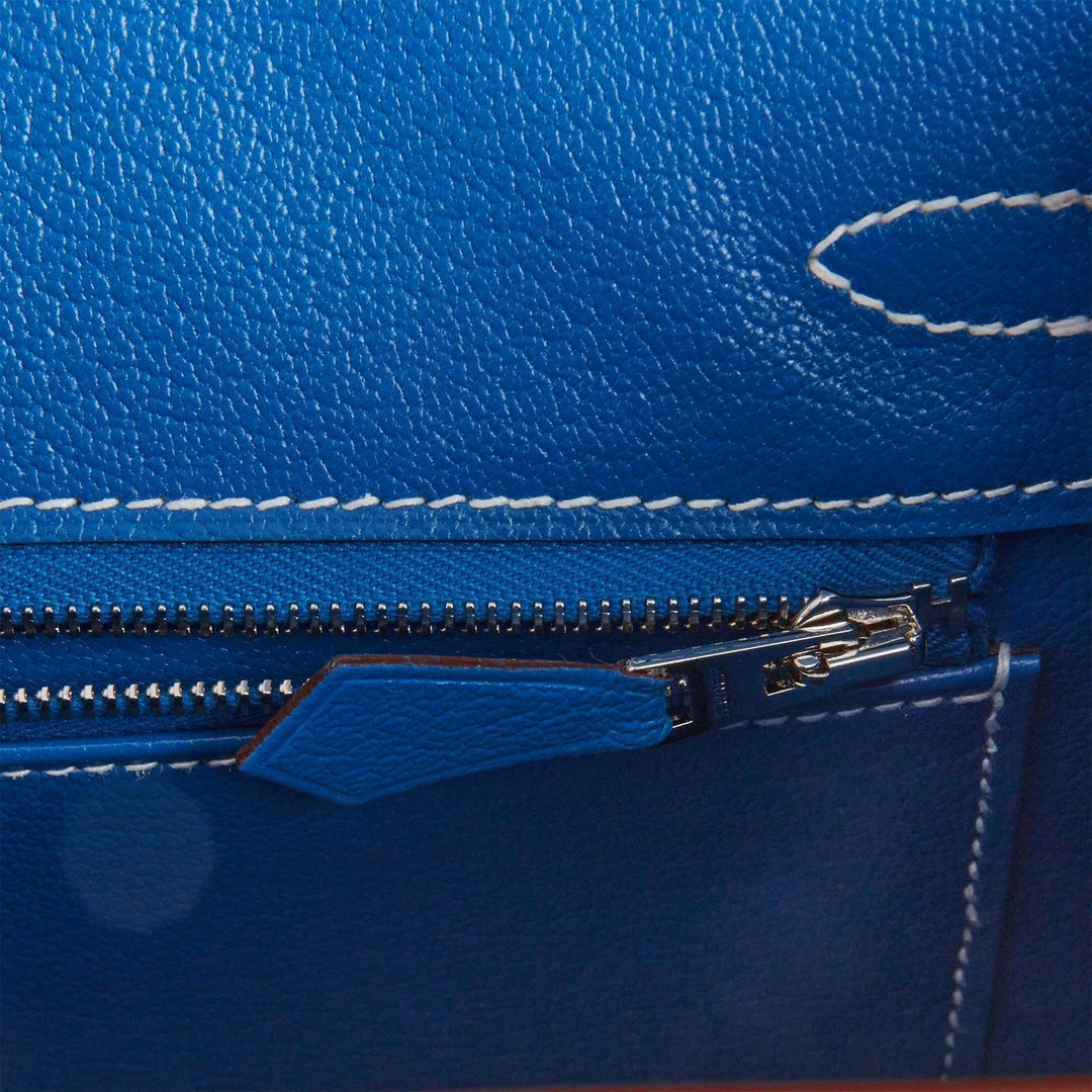Hermes Birkin 25 Sellier Bleu Brume and Bleu Zellige Epsom Brushed Palladium Hardware