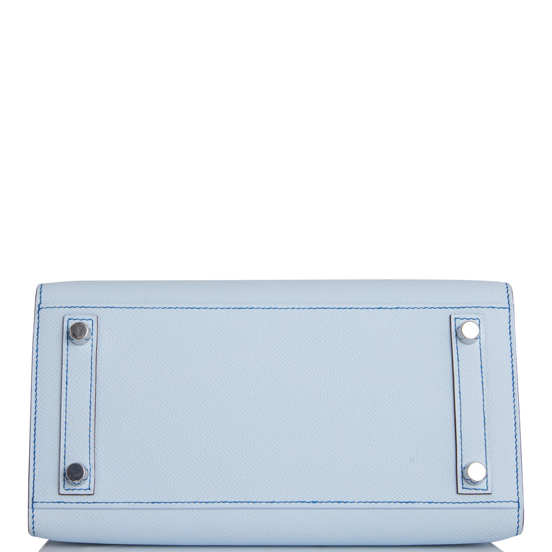 Hermes Birkin 25 Sellier Bleu Brume and Bleu Zellige Epsom Brushed Palladium Hardware