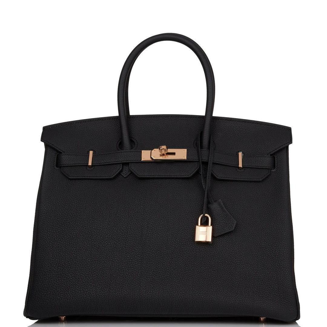 Hermes Birkin 35 Black Togo Rose Gold Hardware