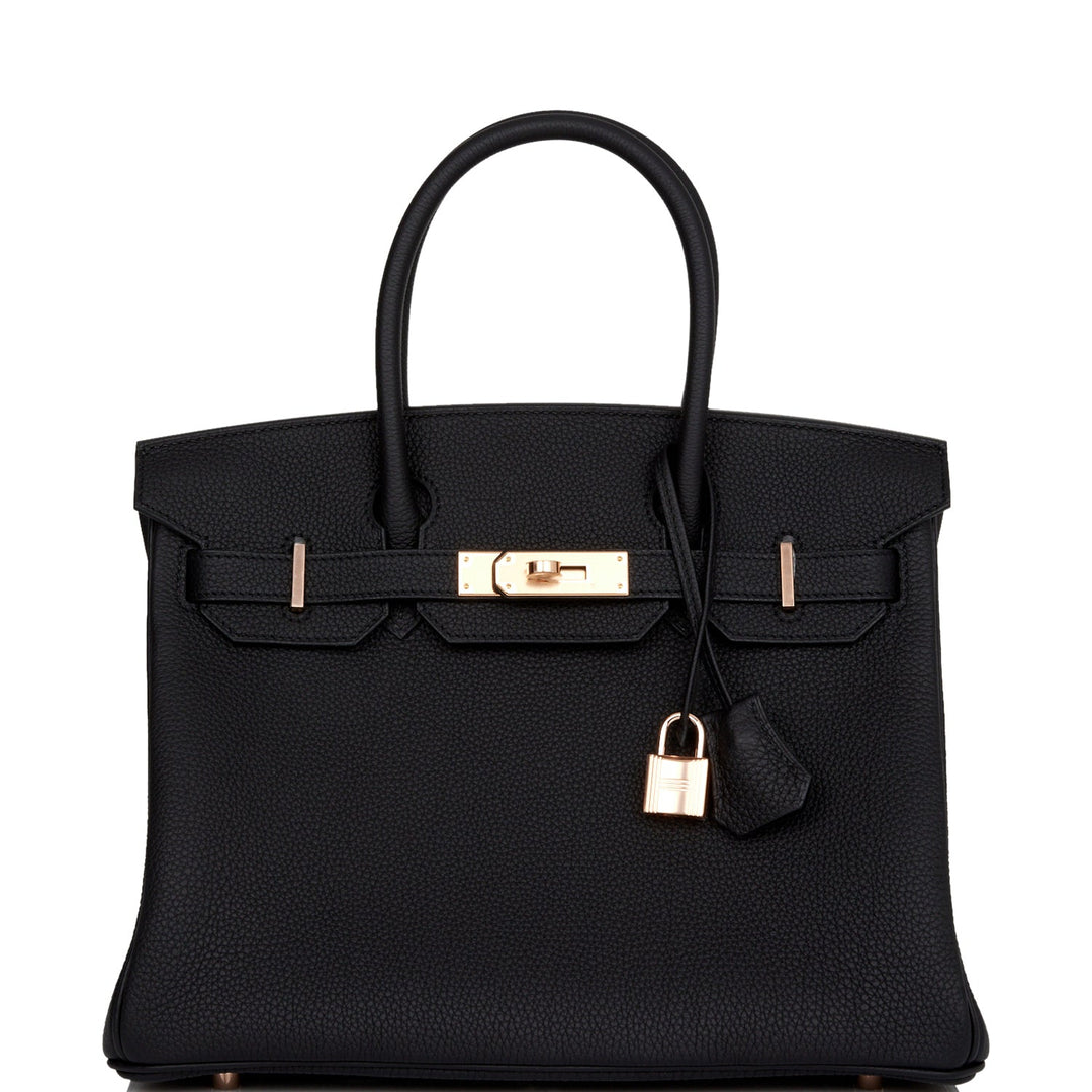 top quality Hermes Birkin 30 Black Togo Rose Gold Hardware