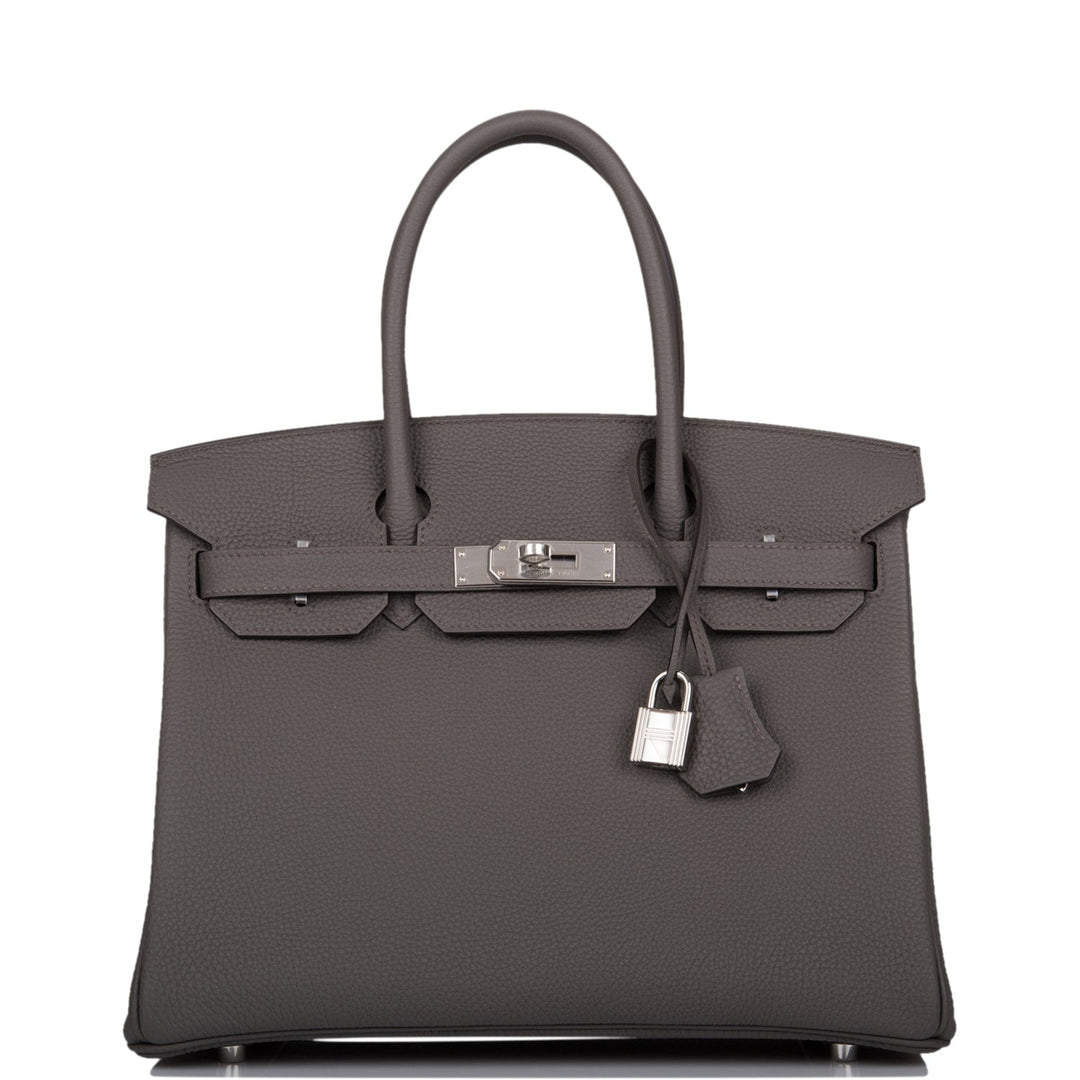 top quality Hermes Birkin 30 Etain Togo Palladium Hardware