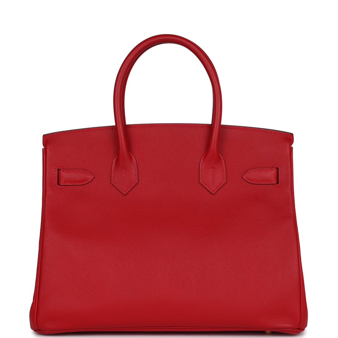 Hermes Birkin 30 Rouge Casaque Epsom Gold Hardware
