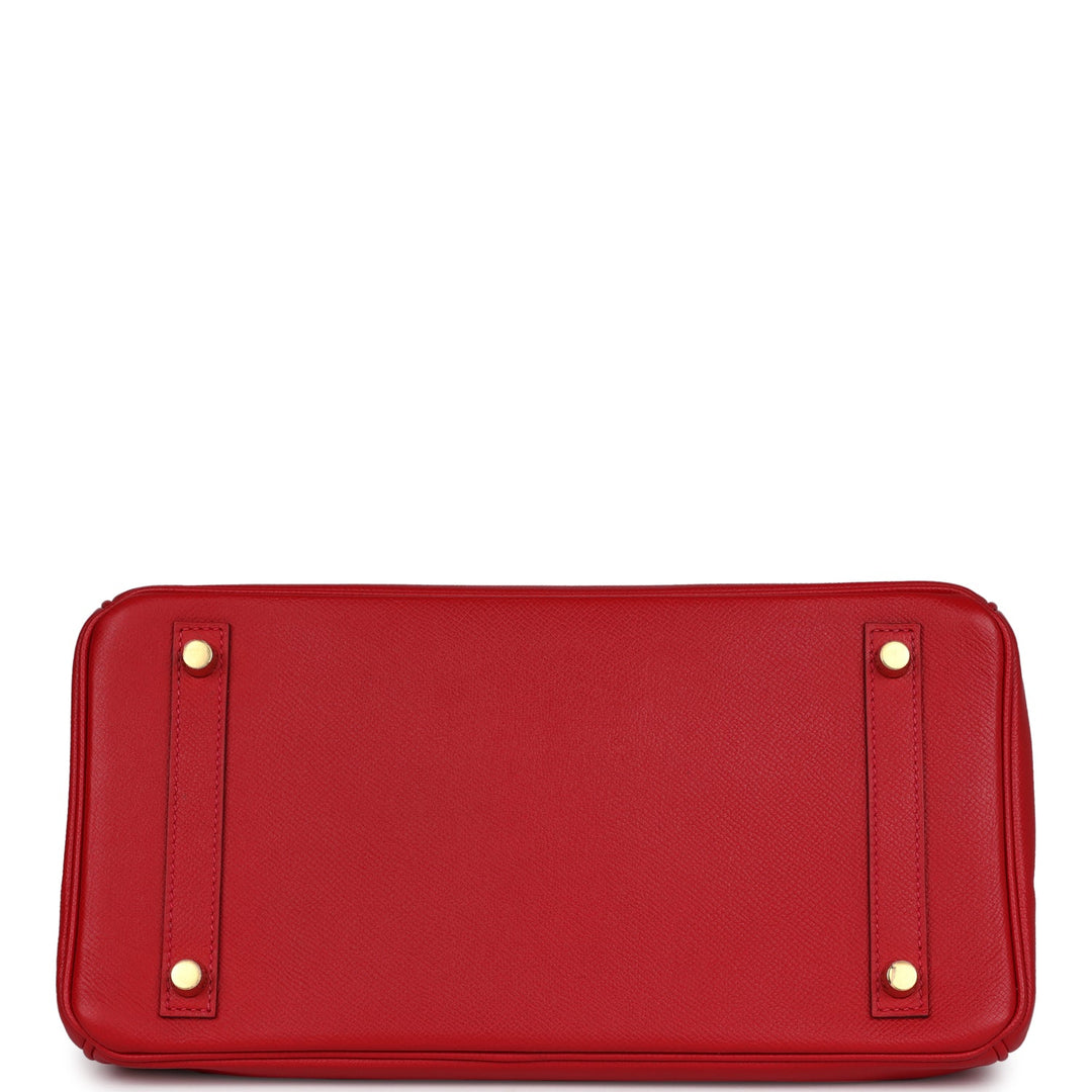 Hermes Birkin 30 Rouge Casaque Epsom Gold Hardware