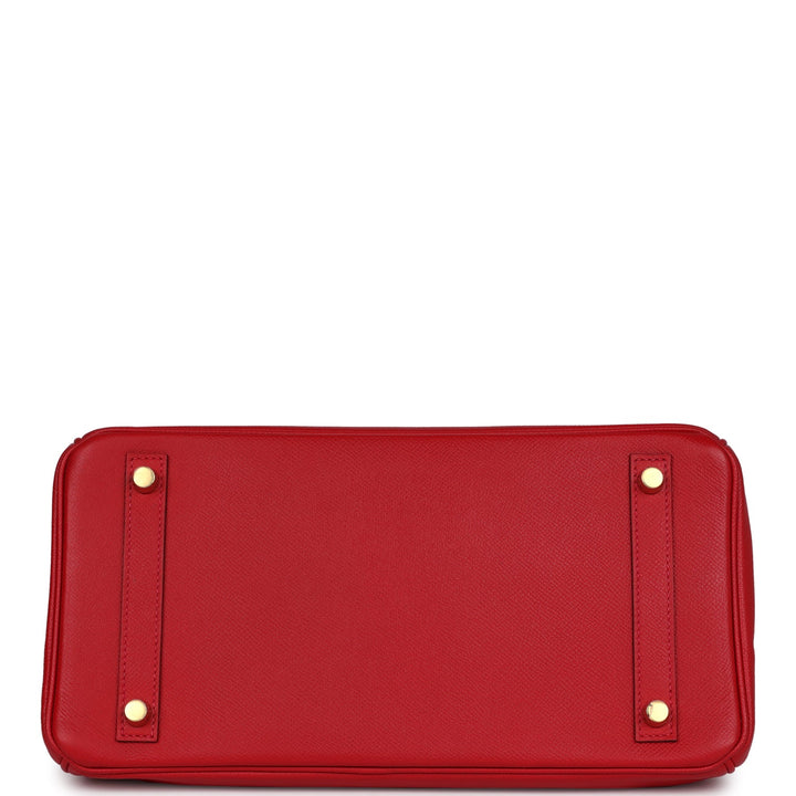 Hermes Birkin 30 Rouge Casaque Epsom Gold Hardware