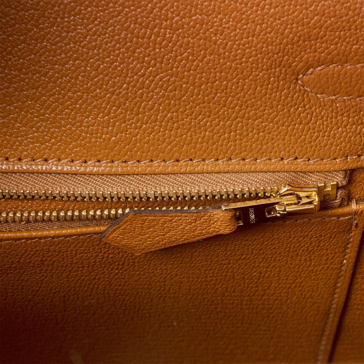 Hermes Birkin 25 Sellier Nata and Gold Epsom Brushed Gold Hardware
