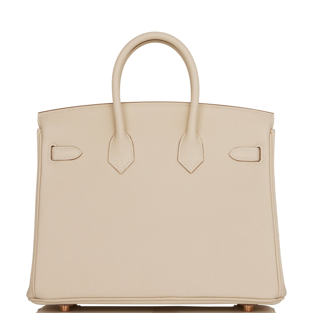 Hermes Birkin 25 Craie Togo Rose Gold Hardware