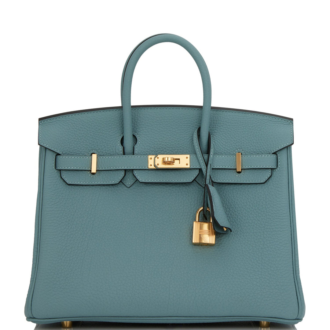 top quality Hermes Birkin 25 Ciel Togo Gold Hardware