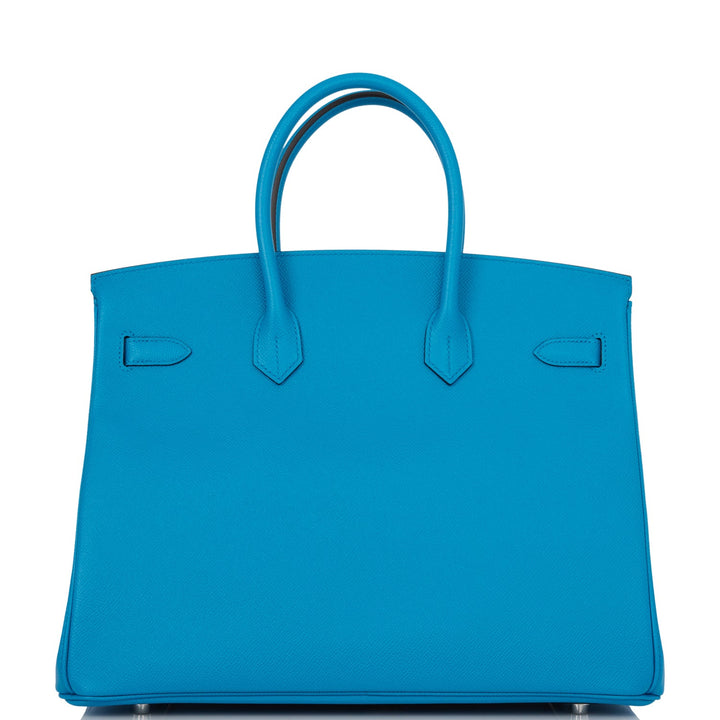 Hermes Birkin 35 Bleu Zanzibar Epsom Palladium Hardware