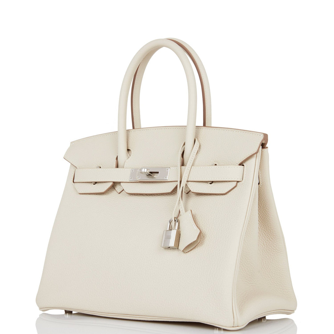 Top quality Hermes Birkin 30 Craie Togo Palladium Hardware