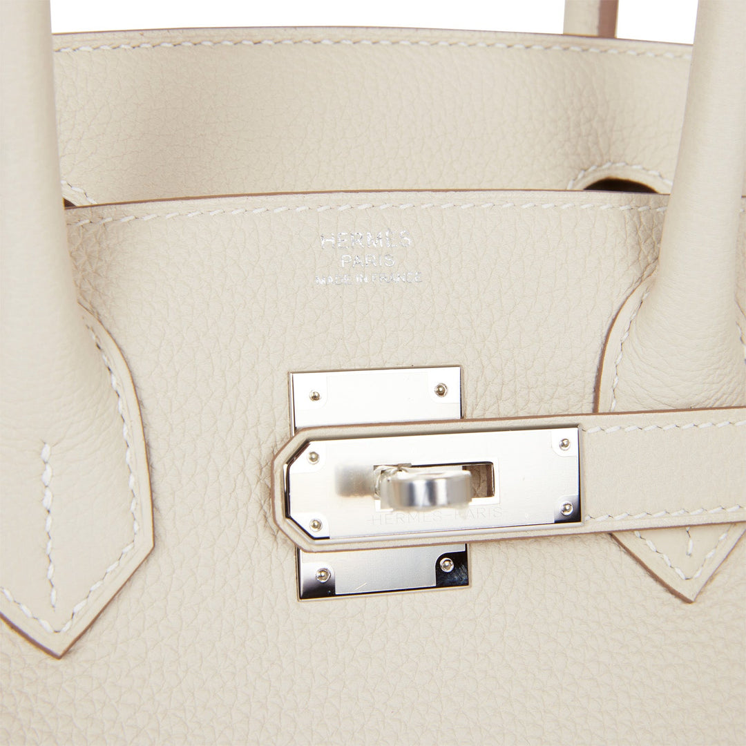Top quality Hermes Birkin 30 Craie Togo Palladium Hardware