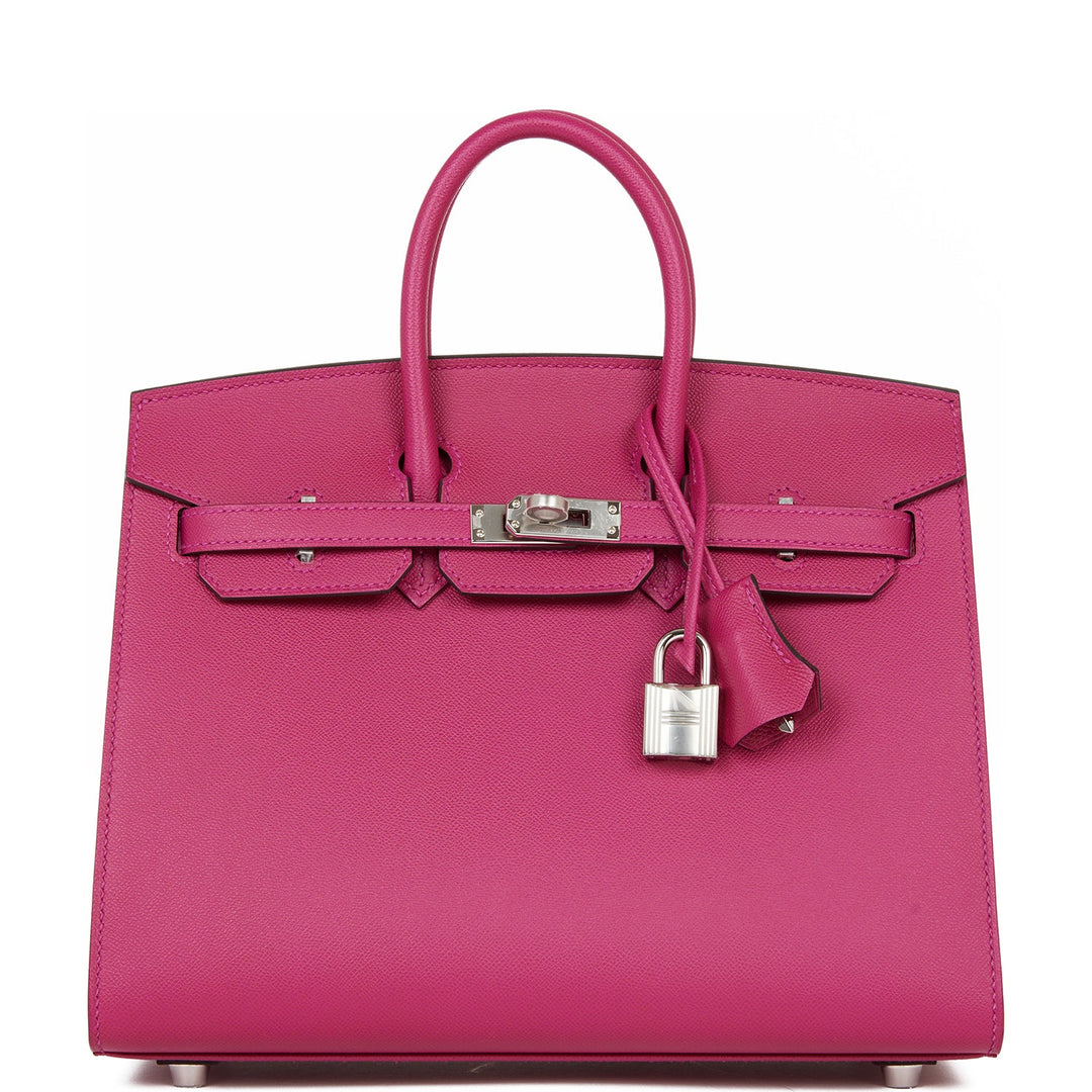 Top quality Hermes Birkin Sellier 25 Rose Pourpre Veau Madame Palladium Hardware