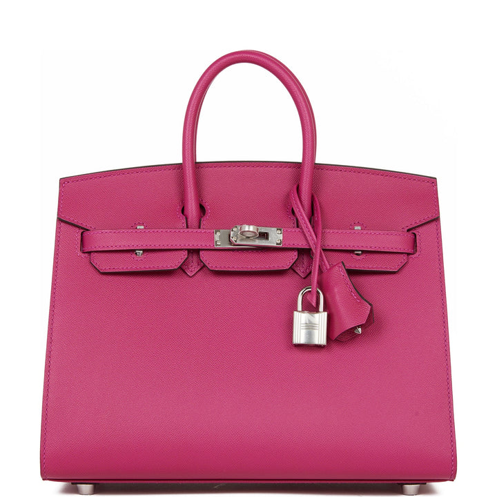 Top quality Hermes Birkin Sellier 25 Rose Pourpre Veau Madame Palladium Hardware