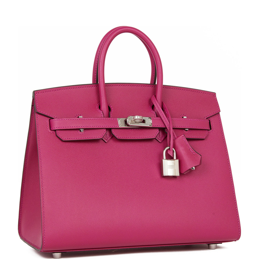 Top quality Hermes Birkin Sellier 25 Rose Pourpre Veau Madame Palladium Hardware