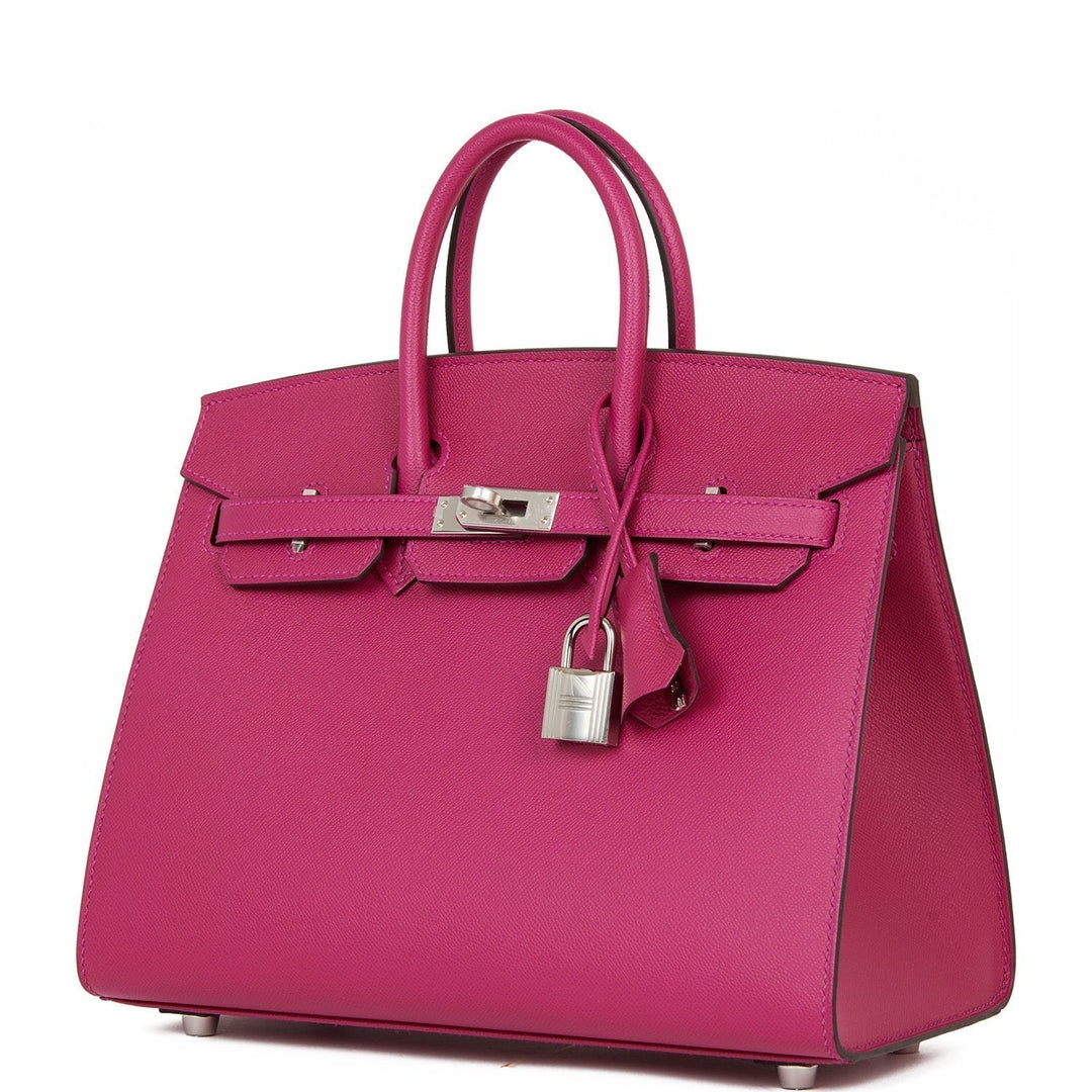 Top quality Hermes Birkin Sellier 25 Rose Pourpre Veau Madame Palladium Hardware