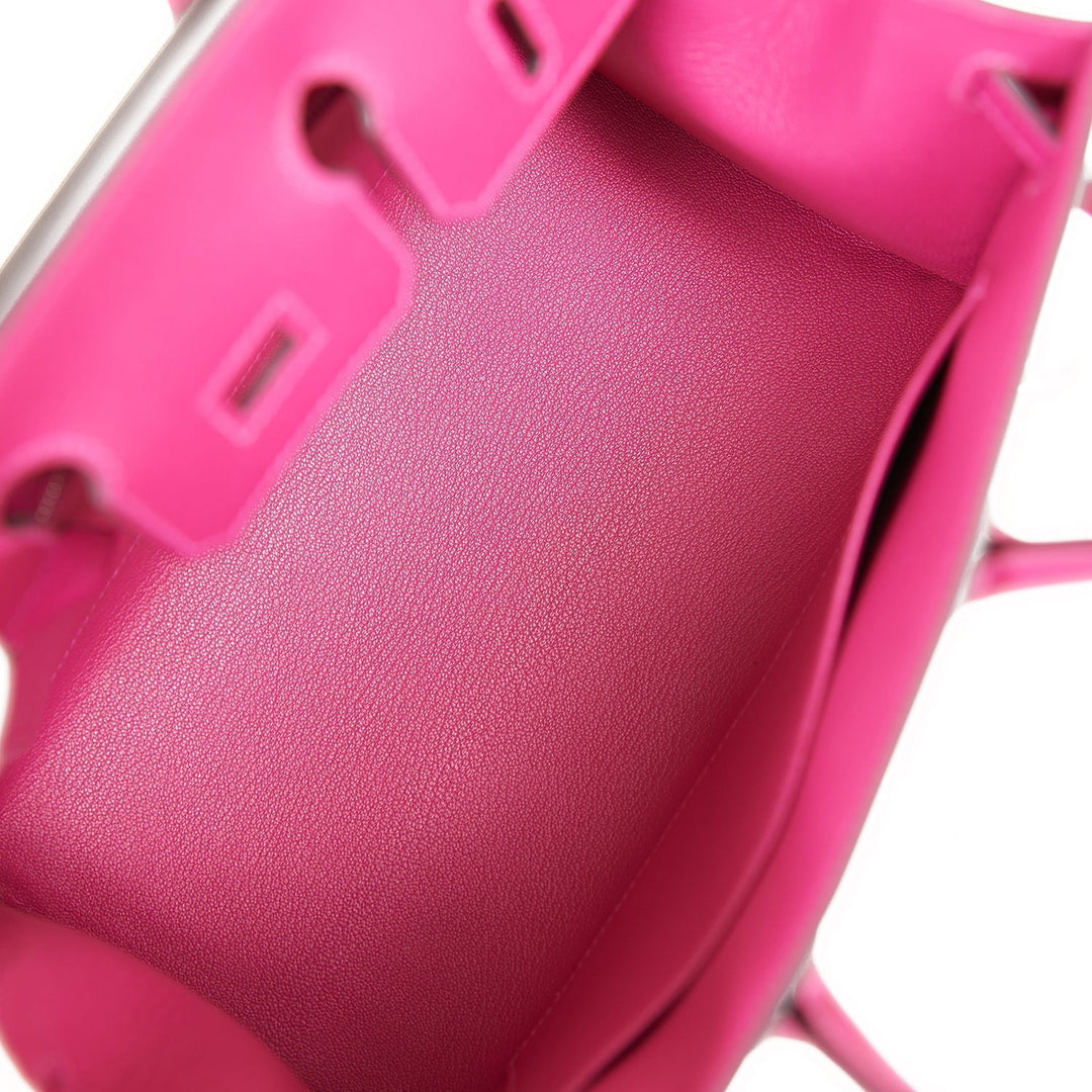 Top quality Hermes Birkin Sellier 25 Rose Pourpre Veau Madame Palladium Hardware