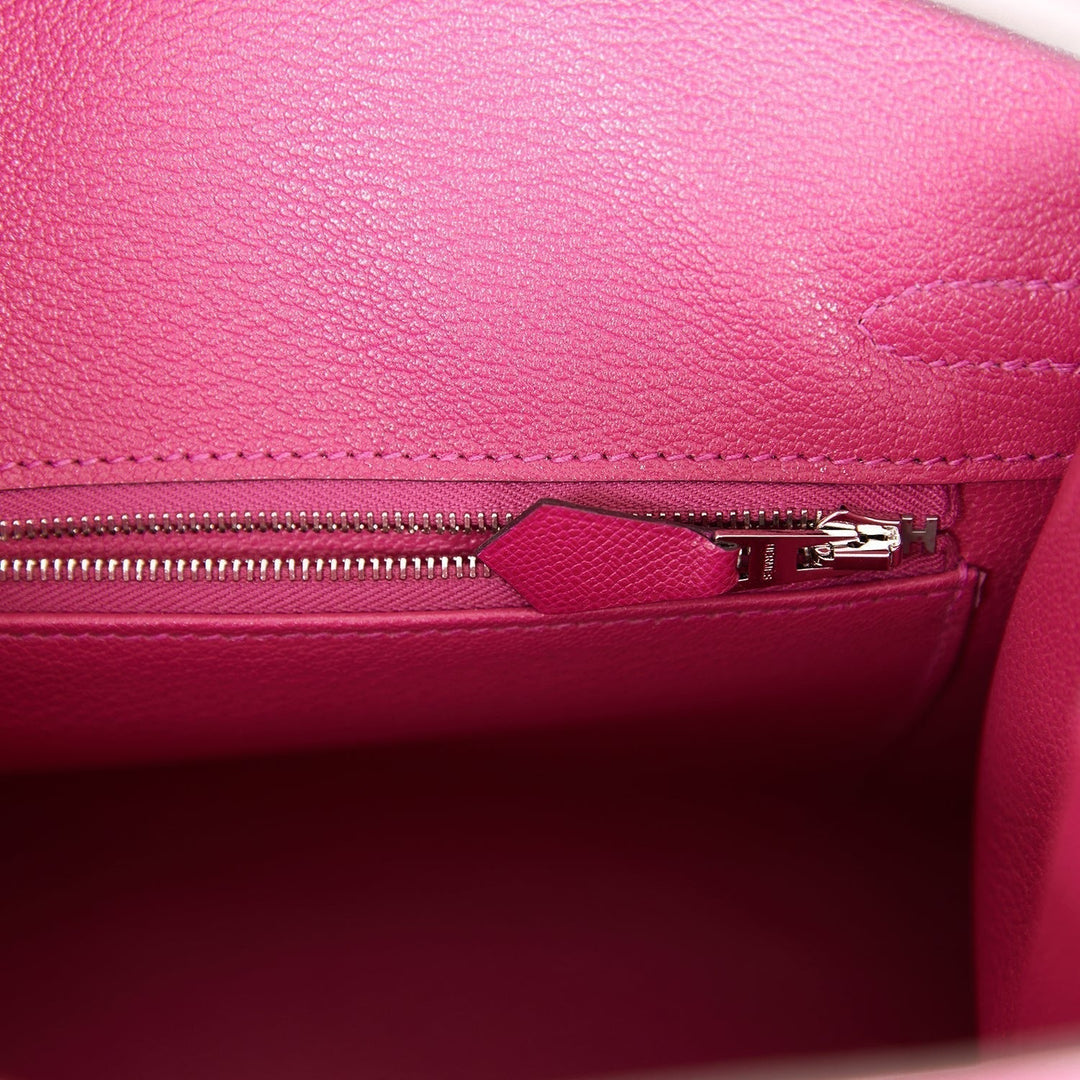 Top quality Hermes Birkin Sellier 25 Rose Pourpre Veau Madame Palladium Hardware