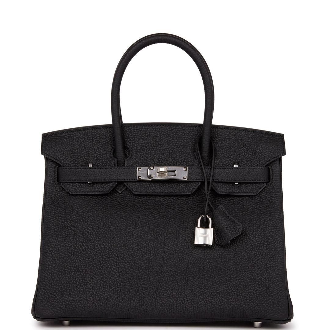 top quality Hermes Birkin 30 Black Togo Palladium Hardware