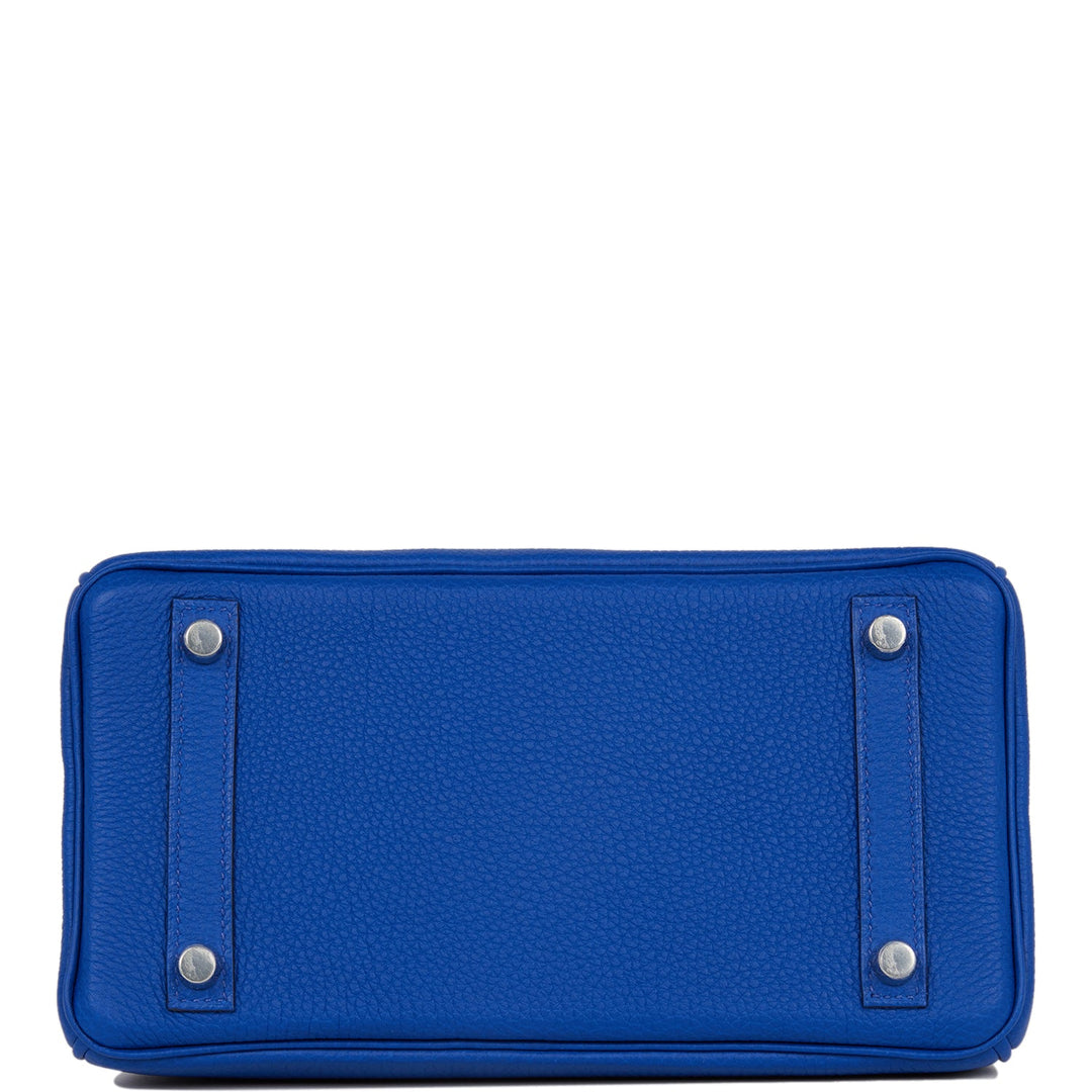 Hermes Birkin 25 Bleu Royal Verso Togo Palladium Hardware