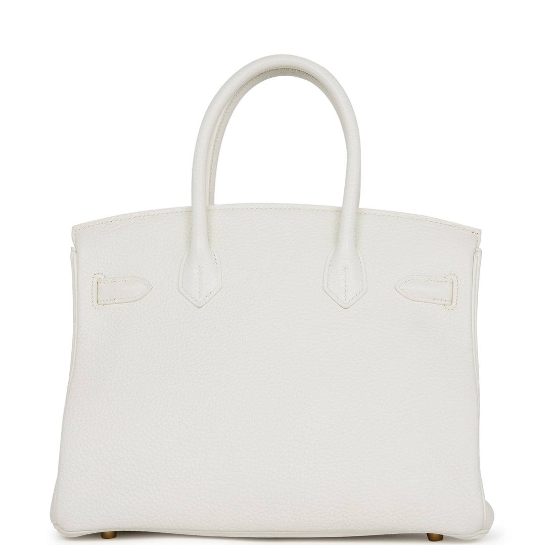 Top quality Hermes Birkin 30 White Clemence Gold Hardware