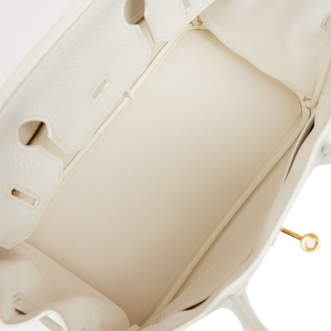 Top quality Hermes Birkin 30 White Clemence Gold Hardware