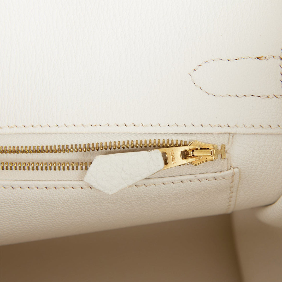 Top quality Hermes Birkin 30 White Clemence Gold Hardware