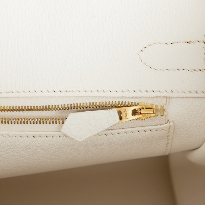 Top quality Hermes Birkin 30 White Clemence Gold Hardware