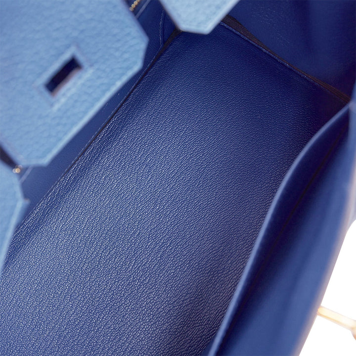 Hermes Birkin 25 Bleu France Togo Gold Hardware