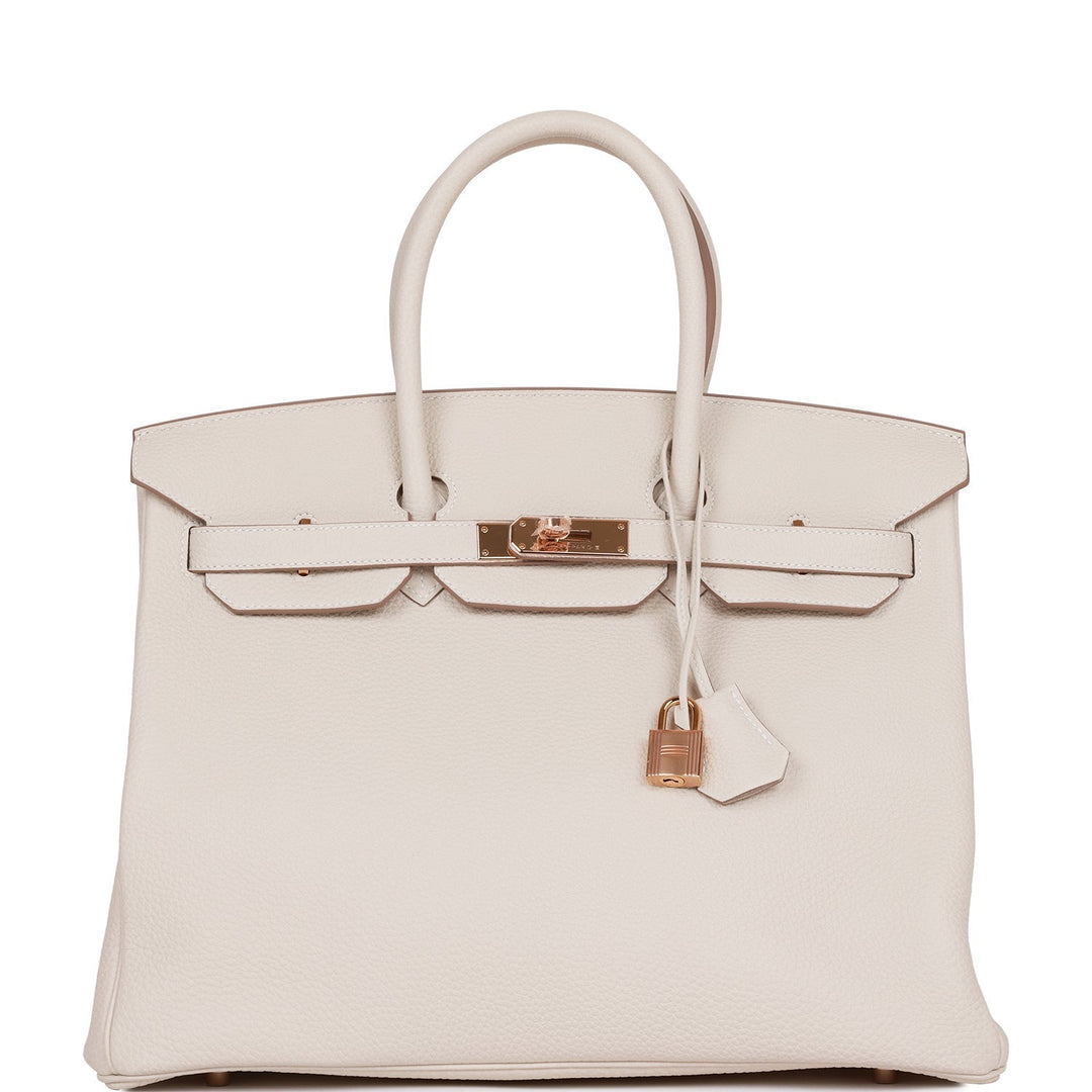 top quality Hermes Birkin 35 Craie Togo Rose Gold Hardware