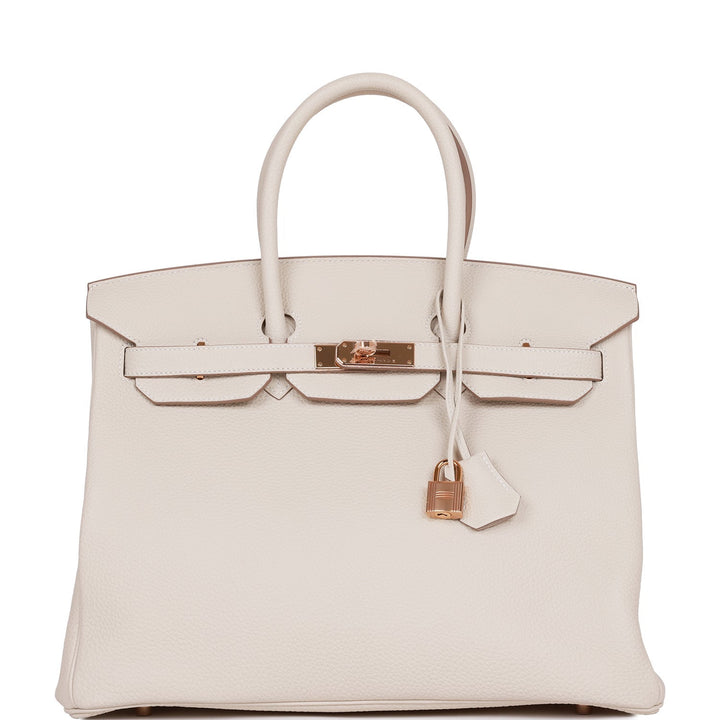 Hermes Birkin 35 Craie Togo Rose Gold Hardware