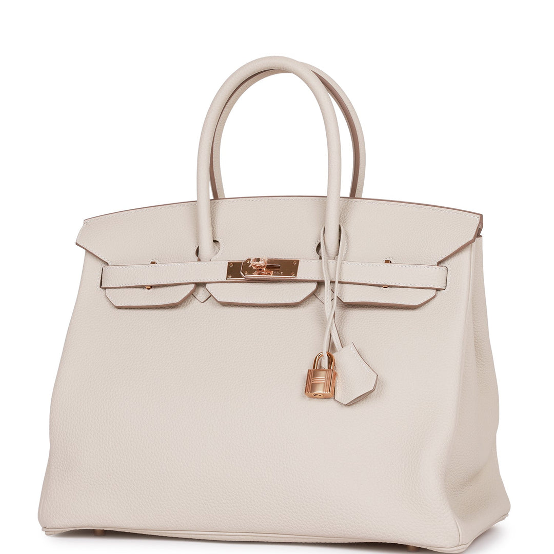 Hermes Birkin 35 Craie Togo Rose Gold Hardware