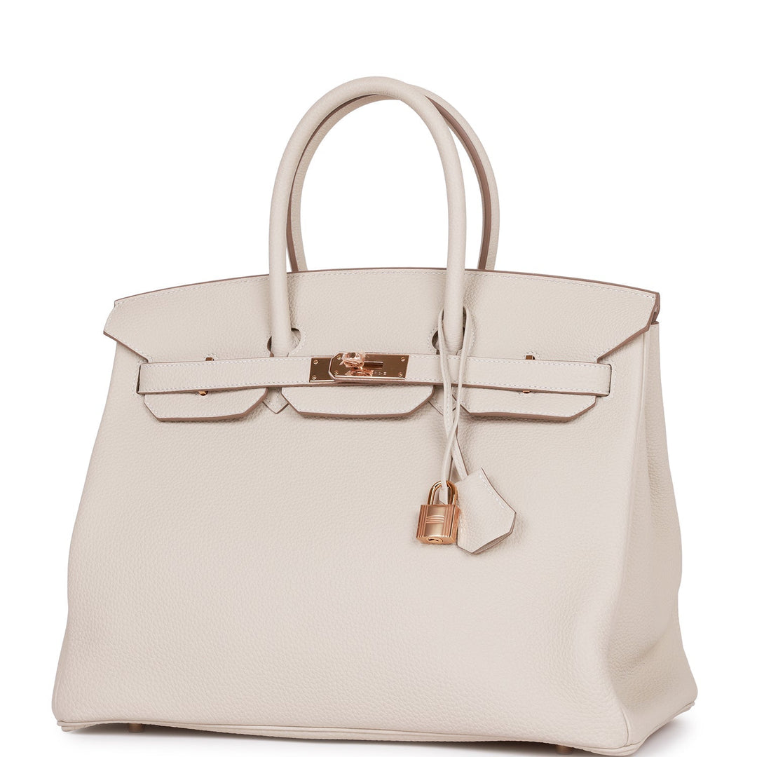 Hermes Birkin 35 Craie Togo Rose Gold Hardware