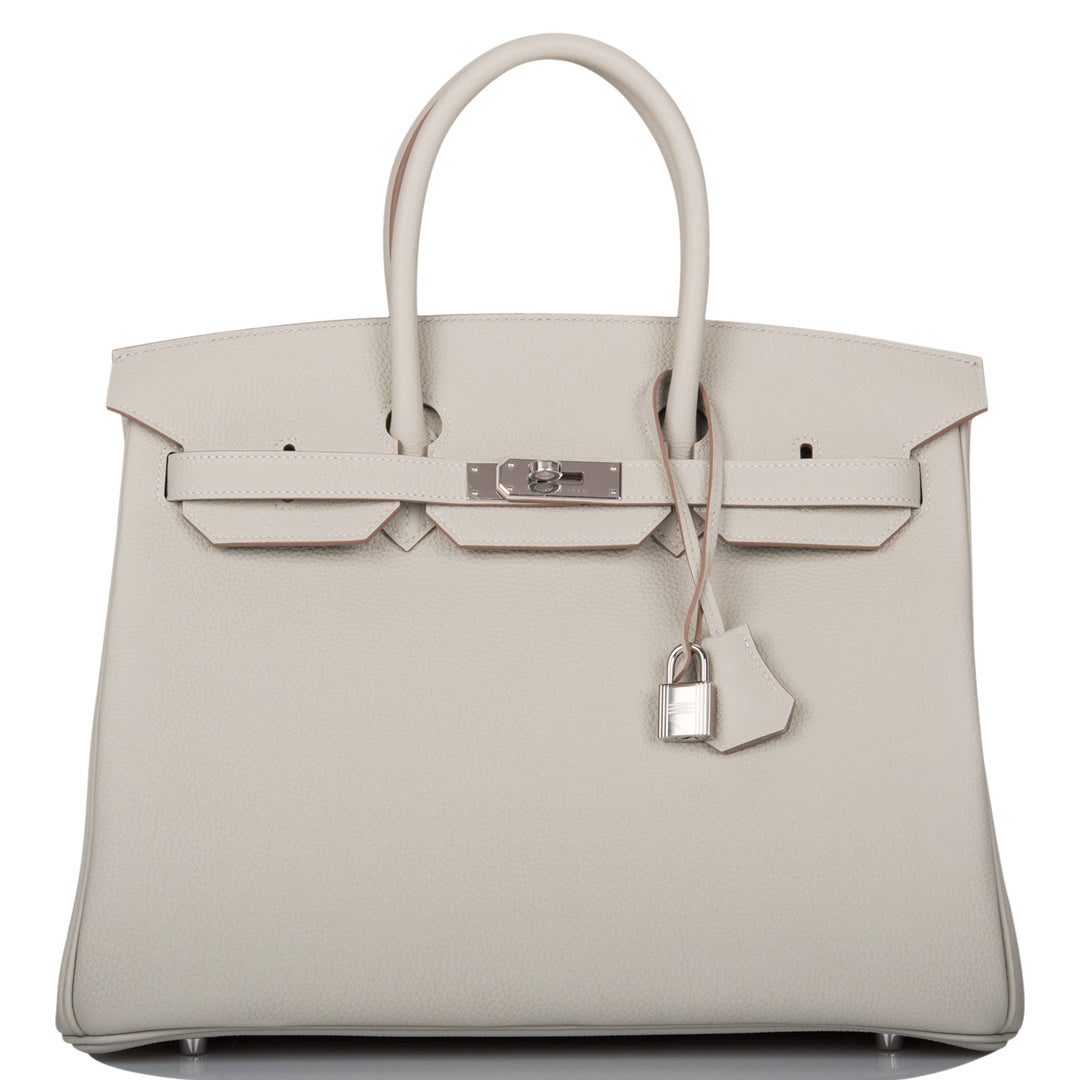 Top quality Hermes Birkin 35 Gris Perle Togo Palladium Hardware