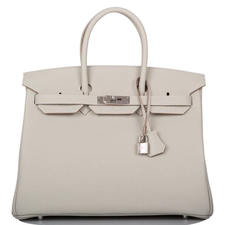 Top quality Hermes Birkin 35 Gris Perle Togo Palladium Hardware