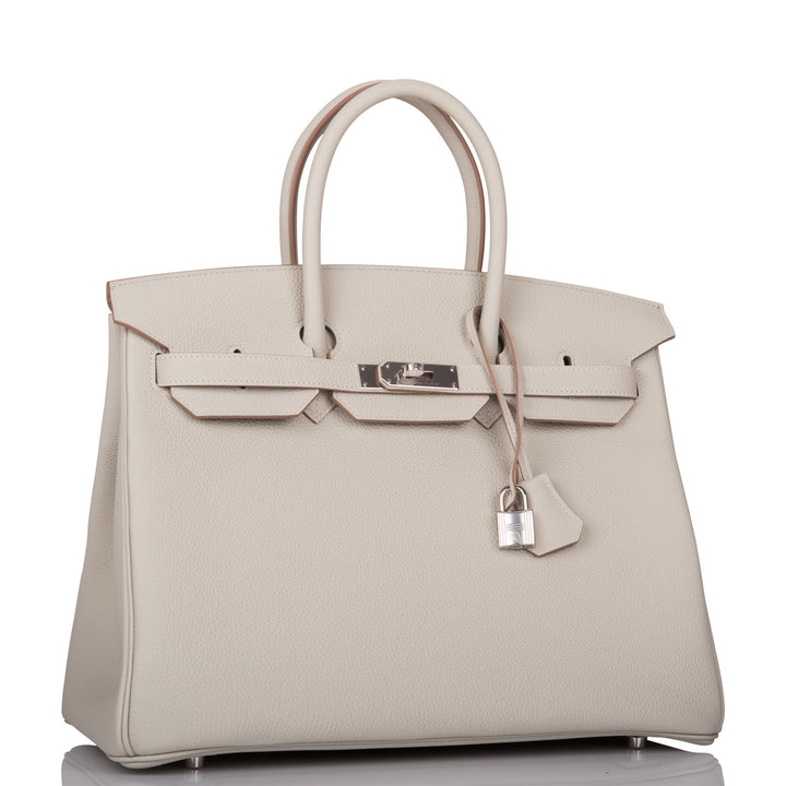 Top quality Hermes Birkin 35 Gris Perle Togo Palladium Hardware