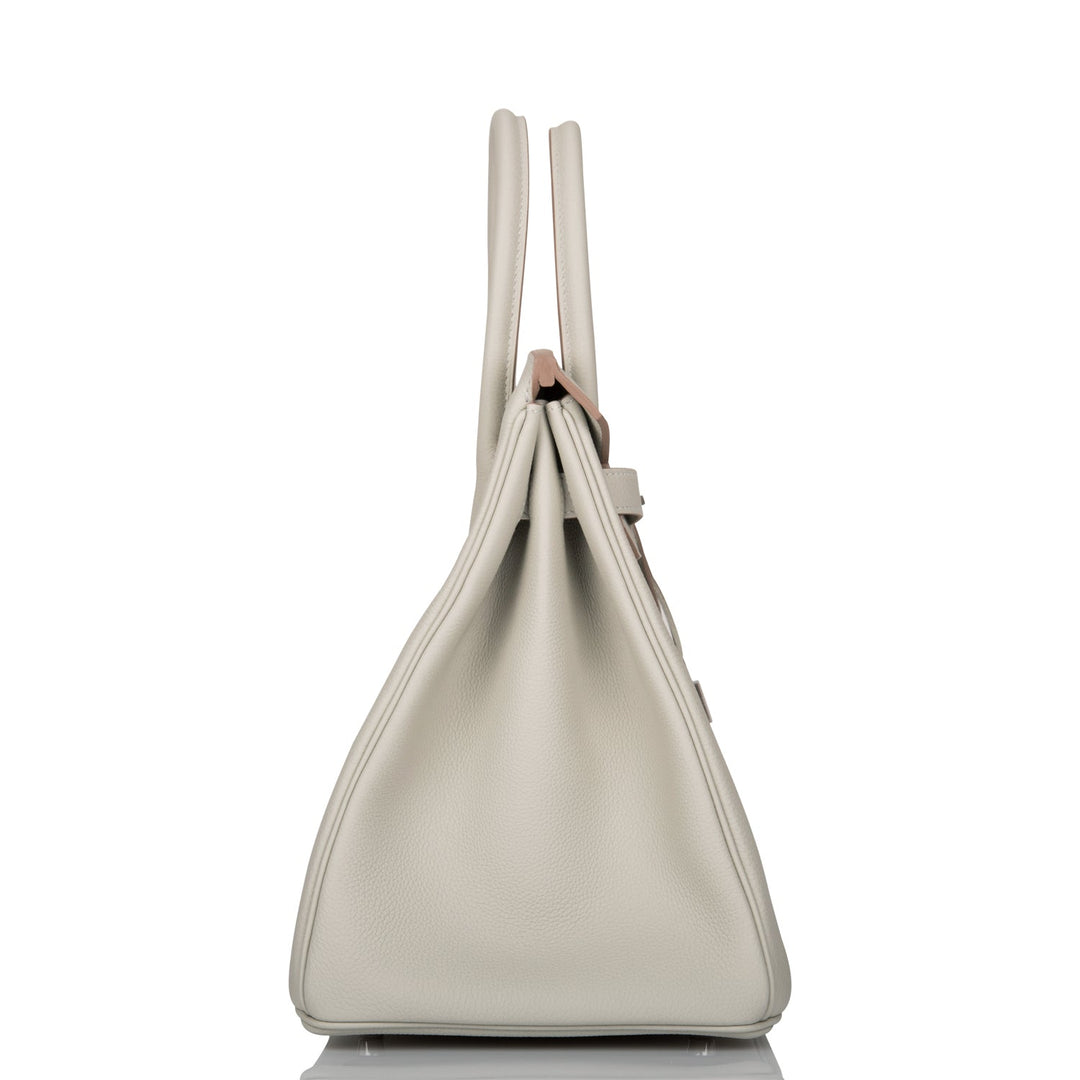 Top quality Hermes Birkin 35 Gris Perle Togo Palladium Hardware