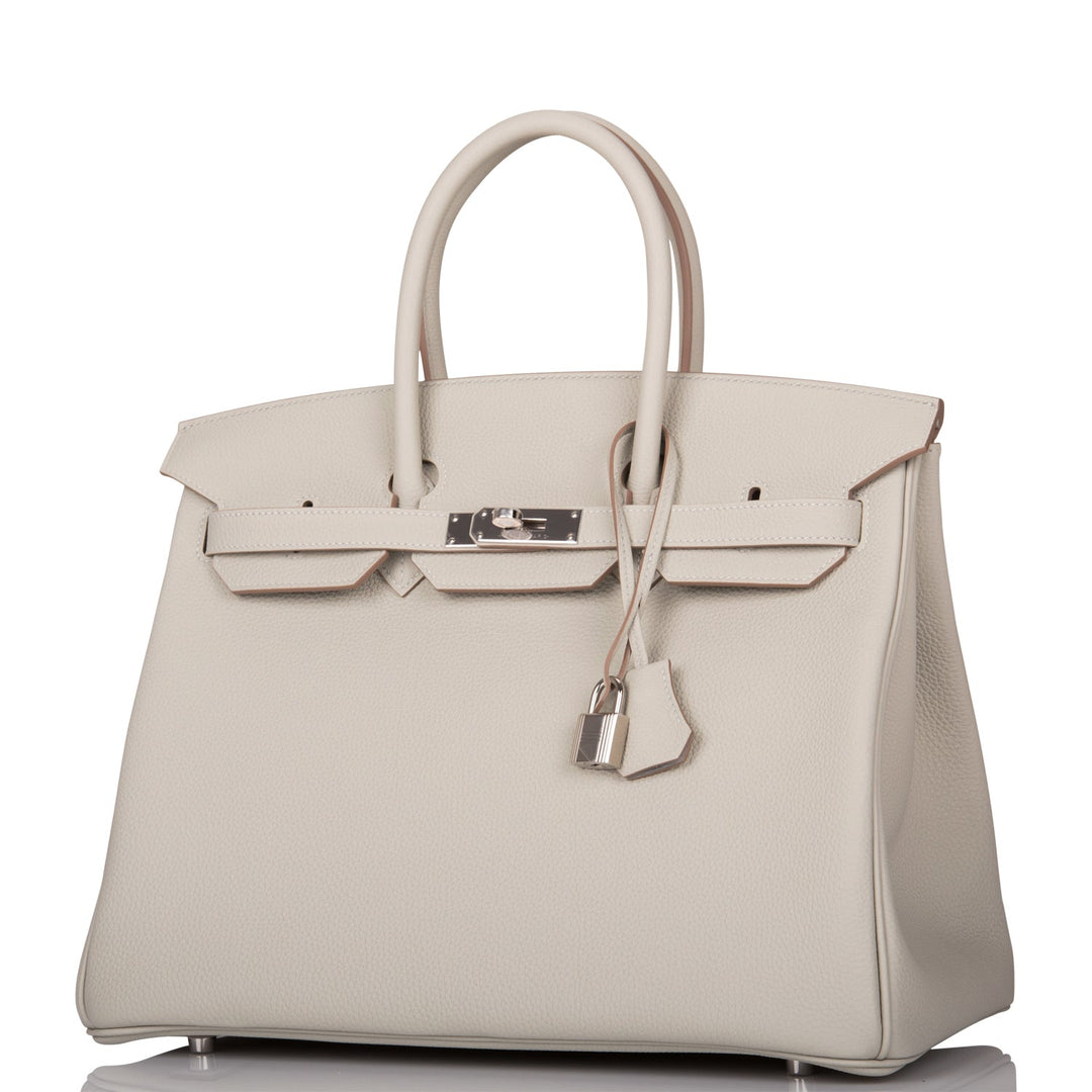 Top quality Hermes Birkin 35 Gris Perle Togo Palladium Hardware