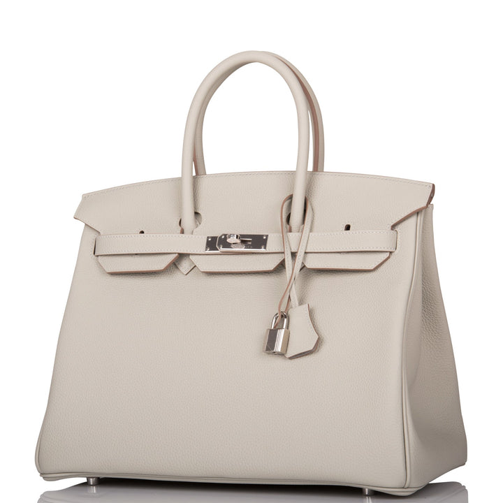 Top quality Hermes Birkin 35 Gris Perle Togo Palladium Hardware