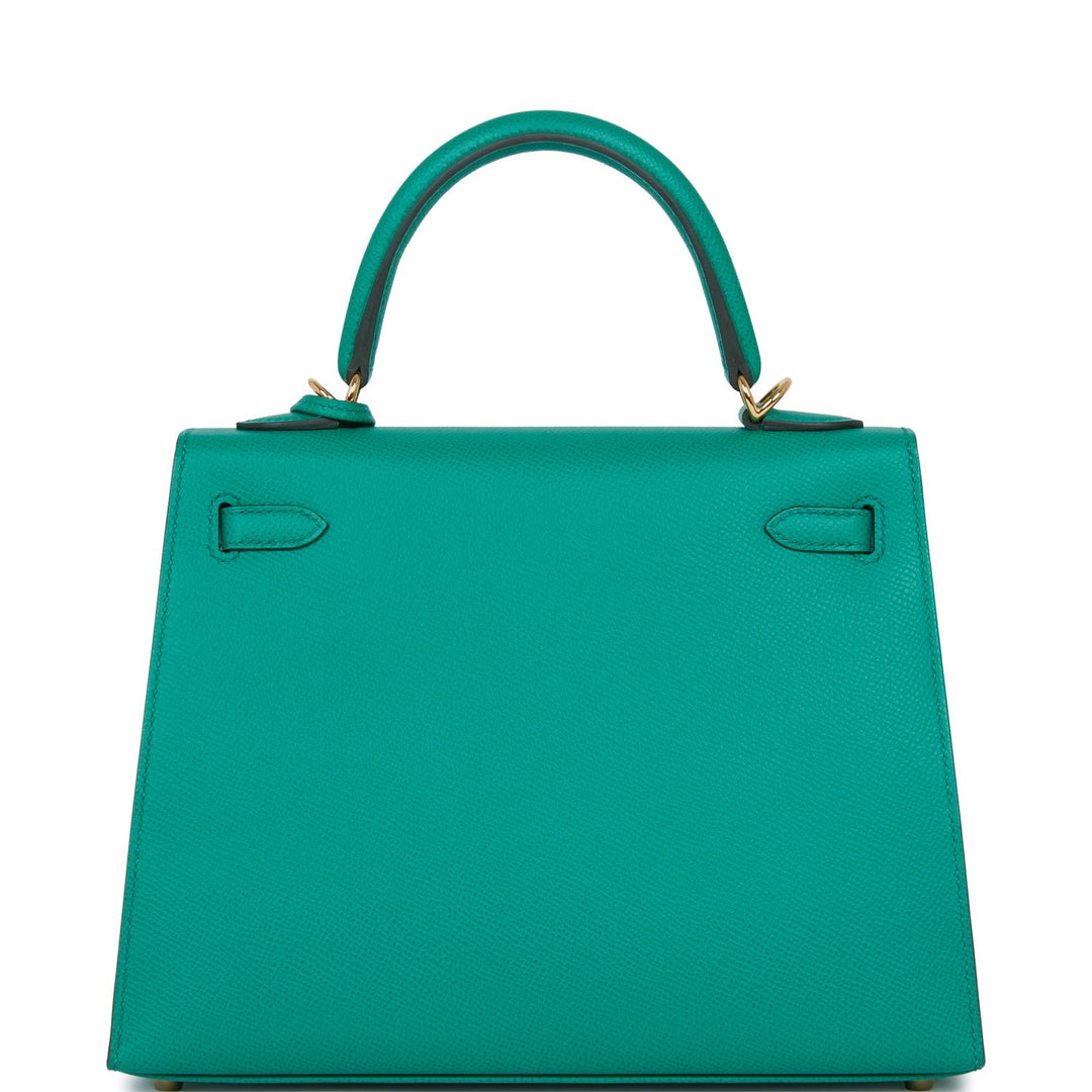Hermes Kelly 25 Sellier Vert Jade Epsom Gold Hardware