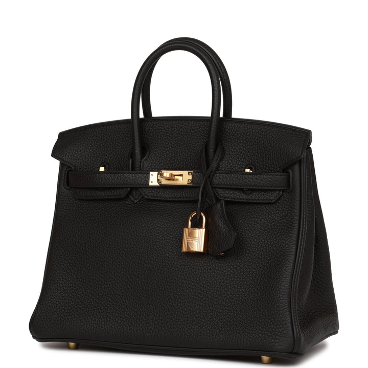 Hermes Birkin 25 Black Togo Gold Hardware