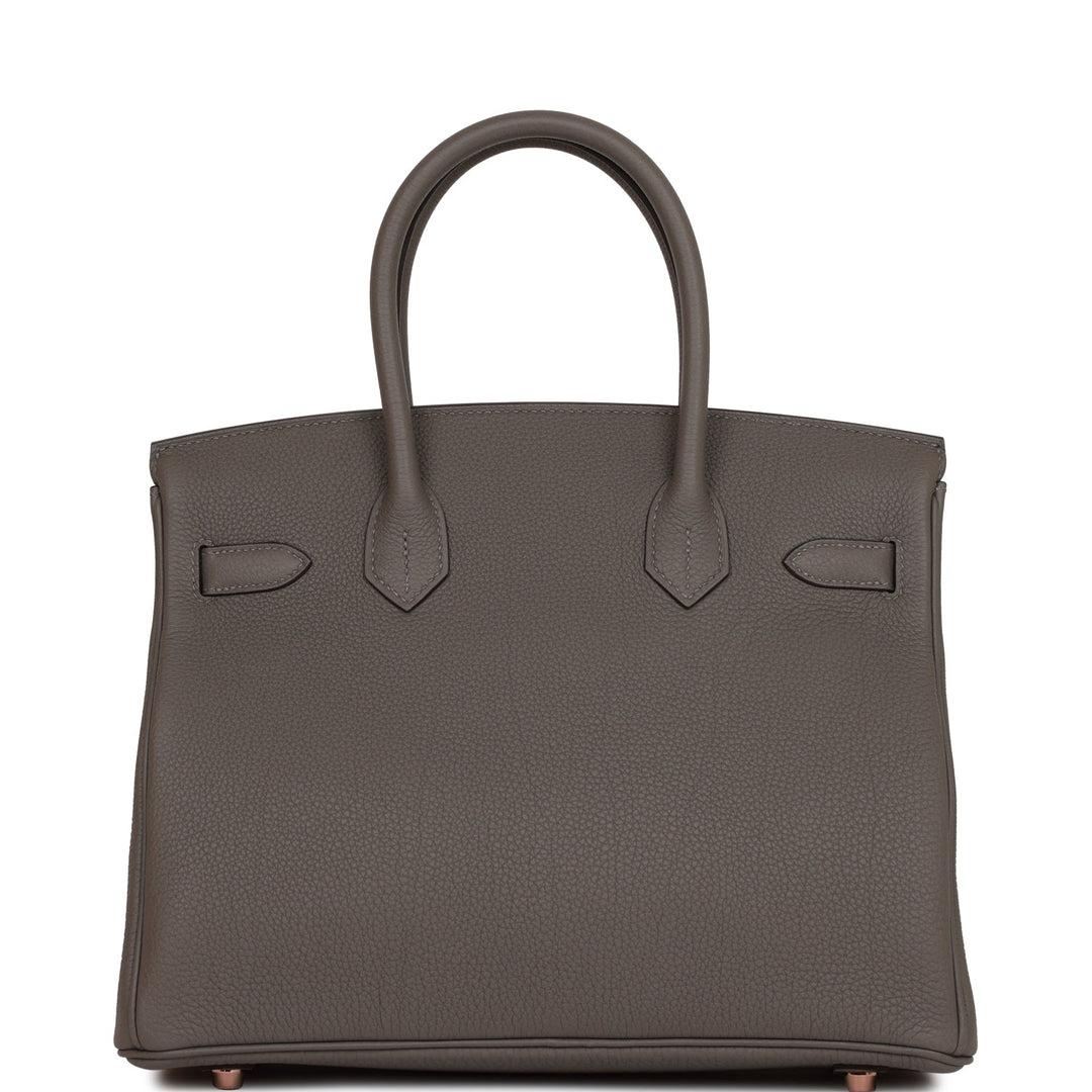Top quality Hermes Birkin 30 Gris Meyer Togo Rose Gold Hardware