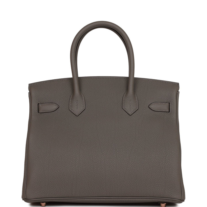 Top quality Hermes Birkin 30 Gris Meyer Togo Rose Gold Hardware