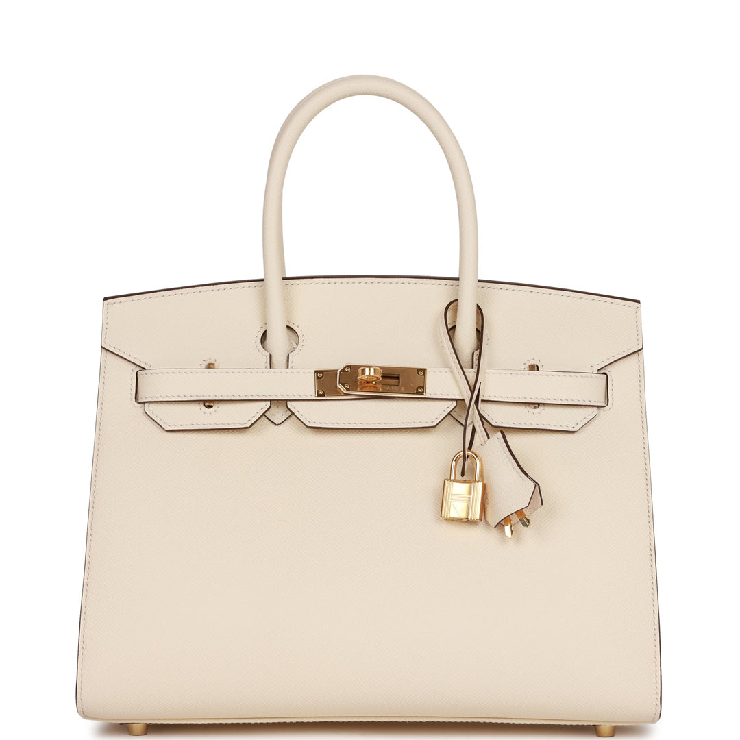 Hermes Birkin 30 Sellier Nata Epsom Gold Hardware