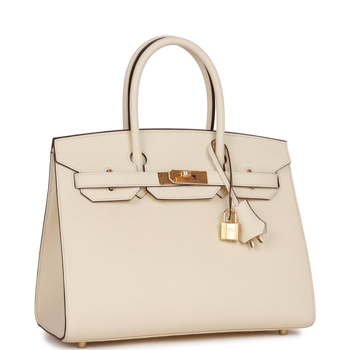 Hermes Birkin 30 Sellier Nata Epsom Gold Hardware