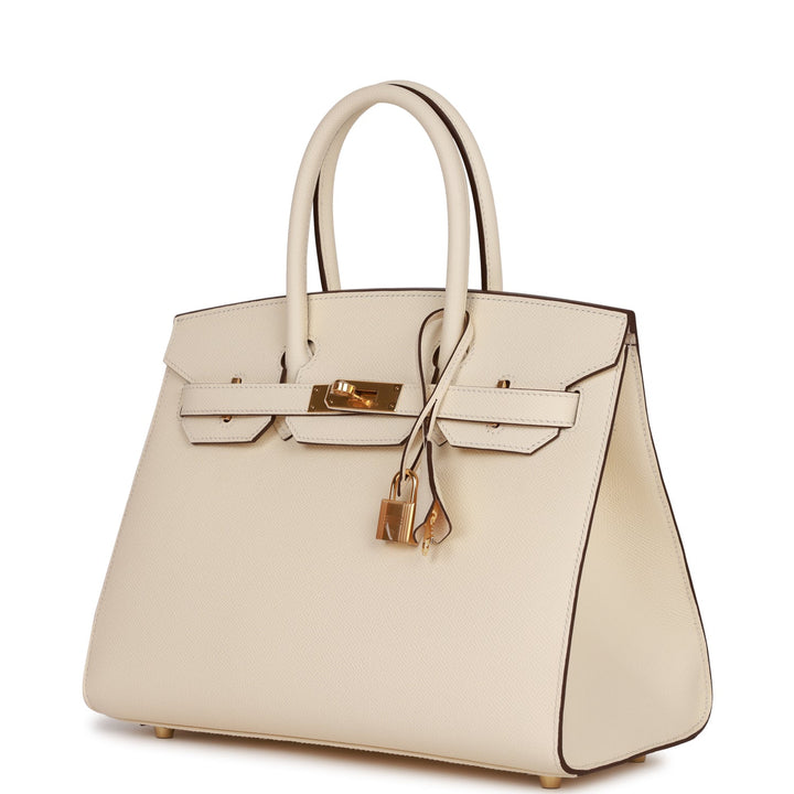 Hermes Birkin 30 Sellier Nata Epsom Gold Hardware