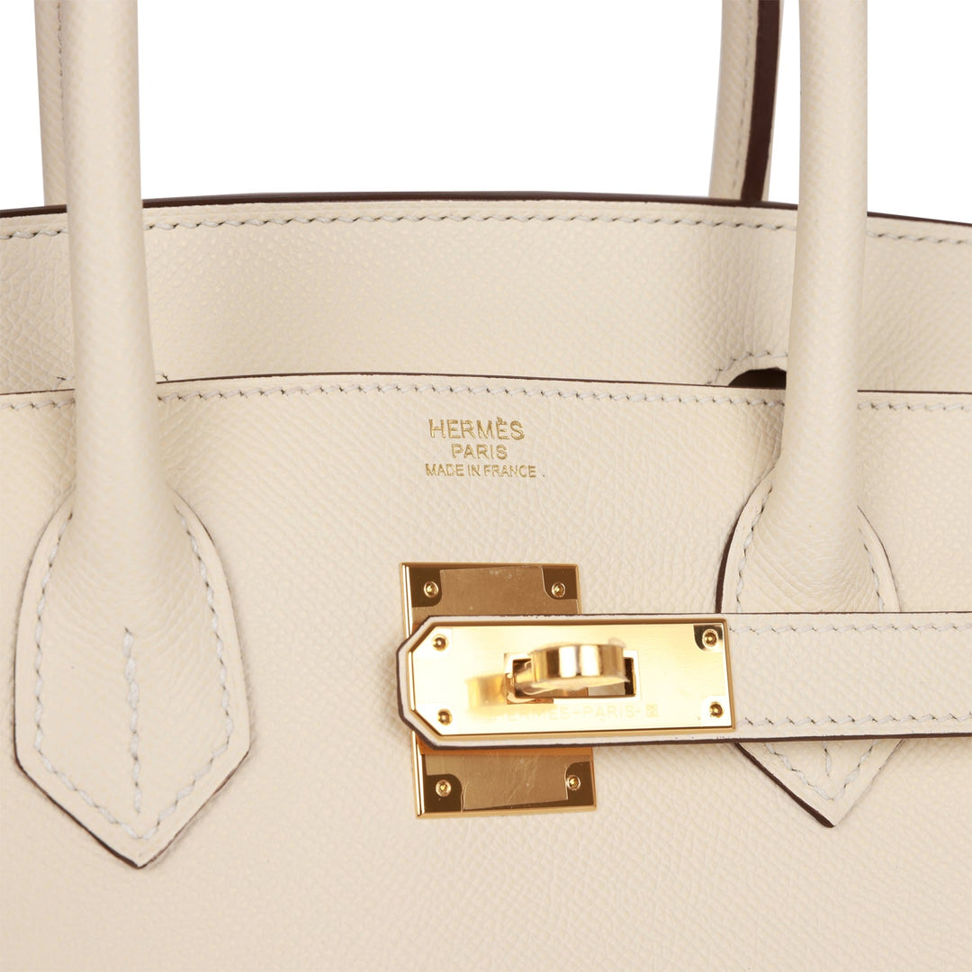 Hermes Birkin 30 Sellier Nata Epsom Gold Hardware