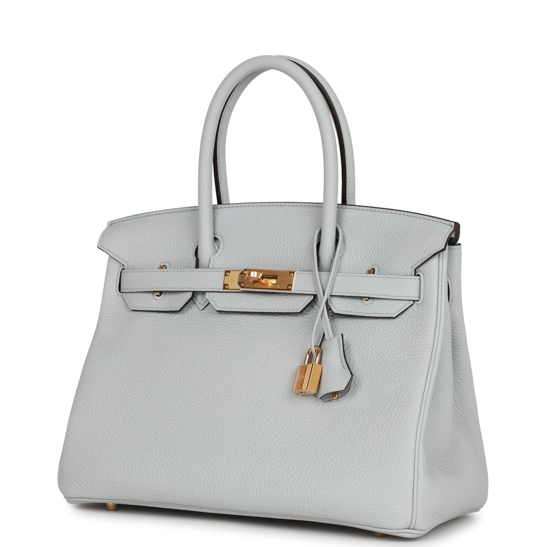 Hermes Birkin 30 Bleu Pale Clemence Gold Hardware