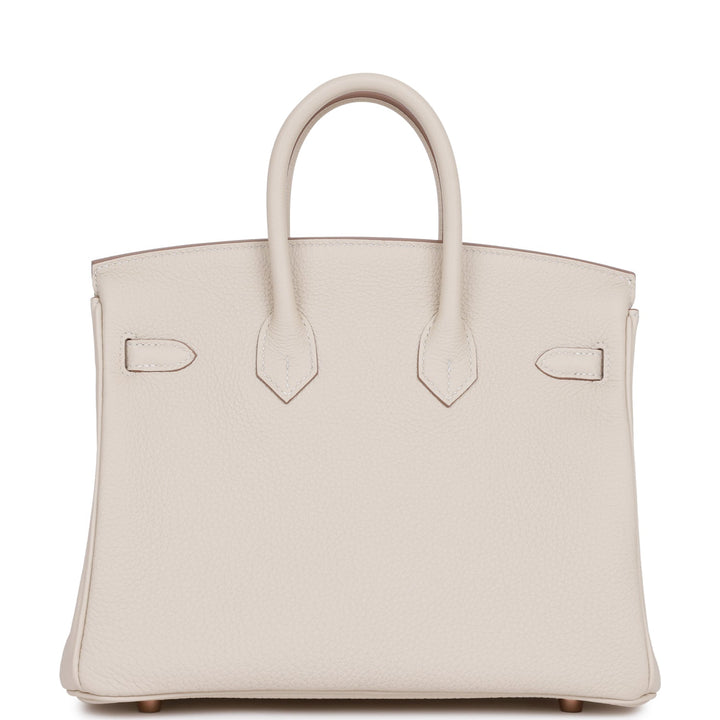 Hermes Birkin 25 Craie Togo Rose Gold Hardware