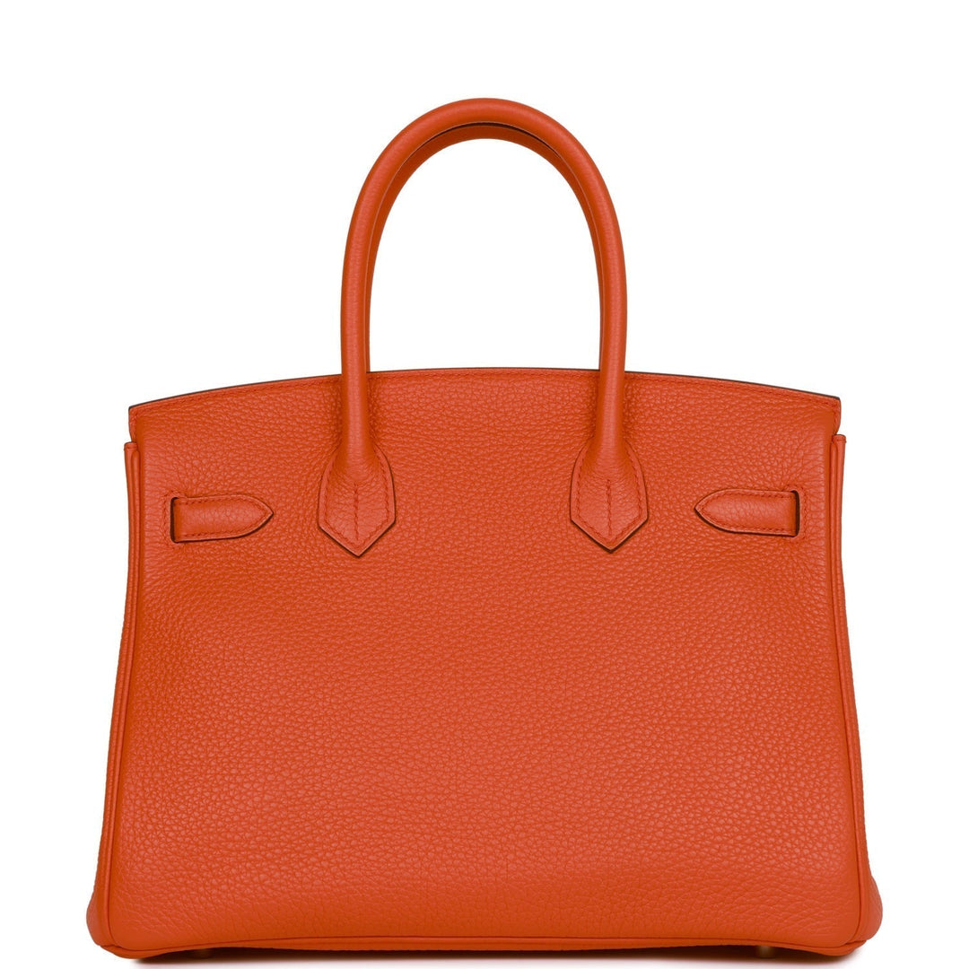 Hermes Birkin 30 Orange Poppy Verso Clemence Palladium Hardware
