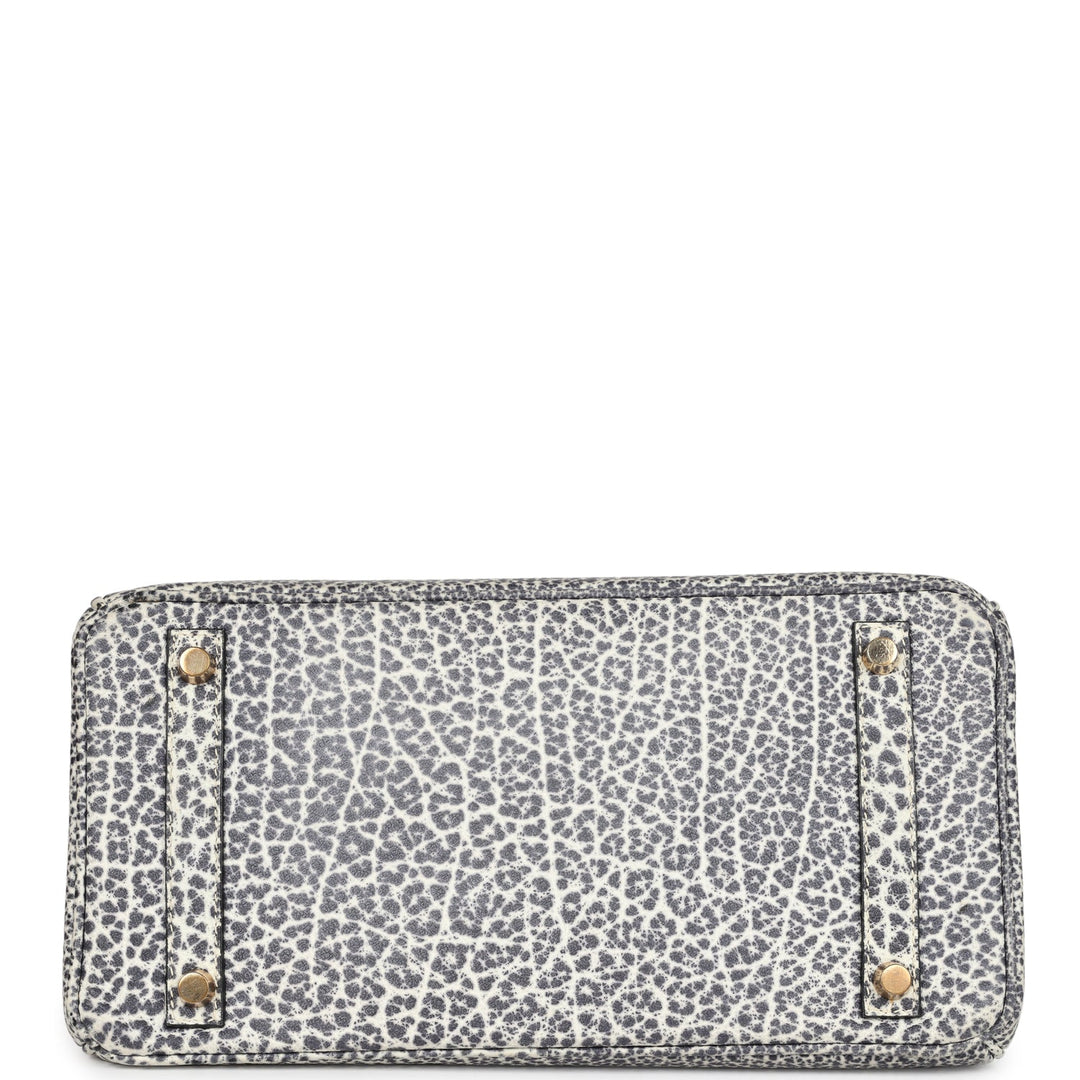 Hermes Birkin 30 White Dalmatian Buffalo Gold Hardware